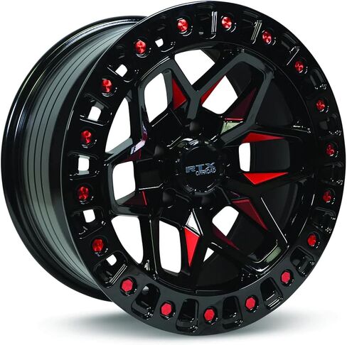 RTX ZION Custom Wheel - 18x9, 0 Offset, 6x139.7 Bolt Pattern, 106.1mm Hub - Black with Milled Red Accents Rim in Kuwait