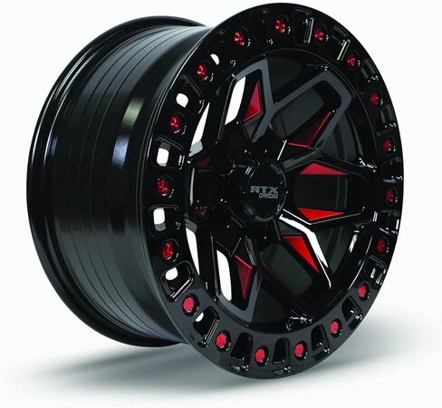 RTX ZION Custom Wheel - 18x9, 0 Offset, 6x139.7 Bolt Pattern, 106.1mm Hub - Black with Milled Red Accents Rim in Kuwait