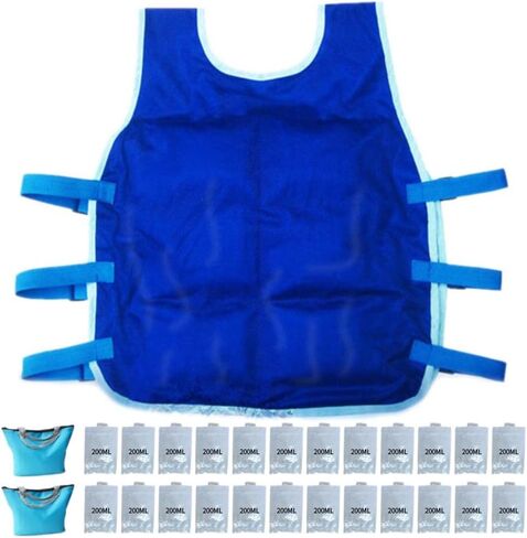 Ice Vest Cooling Vest For Men Women Ice Cube Vest Ice Cooling Vest With Cooling Packs For Men Women Cool Shirt For Summer Hot Weather Outdoor Sports Working 24 Ice Bag in Saudi Arabia