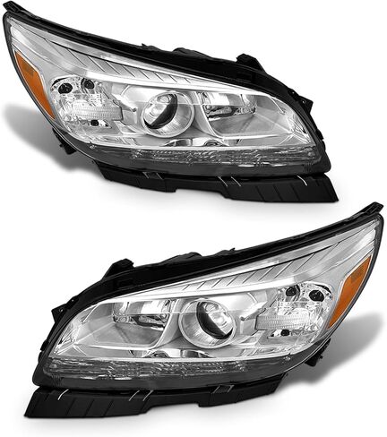 2013 2014 2015 Chevy Malibu Headlight Assembly Headlights for 2016 Malibu Limited Headlamp Black Housing Amber Reflector Replacement Left and Right（W/O Bulbs） in Saudi Arabia