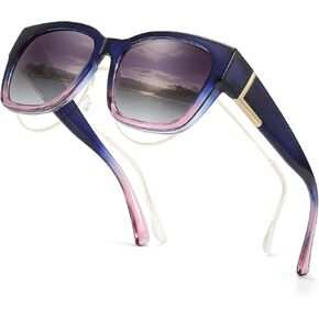 TJUTR Polarized Fit Over Sunglasses for Women Men, Oversized Square Wrap Around Sun Glasses UV400 Protection Shades TS2616 in Kuwait