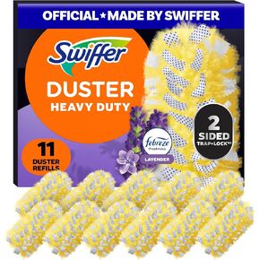 Swiffer Dusters Refill for Cleaning, Feather & Microfiber Duster Disposable Alternative, for Dusting Furniture, Blinds, Ceiling Fans, Walls, Helps Remove Allergens, Heavy Duty, Lavender, 11ct in Kuwait