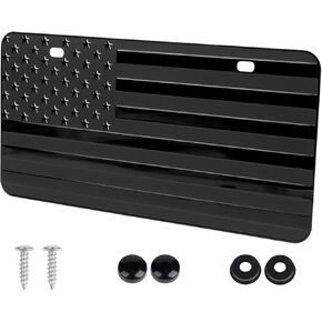 American Flag License Plate Frame, 6" x 12" Aluminum Metal Thick License Plate Frame, Durable 3D Embossed Car Tag Plates for Most Cars, RVs, Trucks in Kuwait