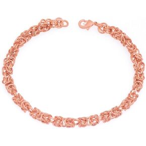 Unisex Pure Copper Bracelet – Adjustable 6–10 Inch Byzantine Knot Chain, Solid Healing Copper Wellness Jewelry for Men & Women in Saudi Arabia