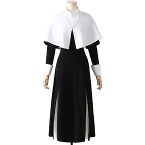 KIRA KIRA Anime Cosplay Costume Doki-R Balck White Gothic Dress Halloween Nun Costume Lolita Dress in Kuwait