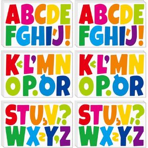 288 قطعة 24 ورقة ملصقات حروف كبيرة مقاس 3 بوصة ملصقات حروف أبجدية من الفينيل ذاتية اللصق لألواح الإعلانات والفصول الدراسية ديكور المنزل (ملونة) in Kuwait