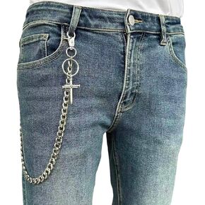 KALHE Stainless Steel Wallet Chain with Lobster Clasps, Heavy Duty Jean Pants Chain, Gothic Punk Style Accessory in Saudi Arabia