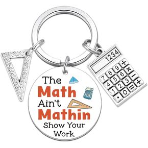 Math Teacher Gift Personalized Teacher Appreciation Gifts for Teachers Keychain for Women Men End Of Year Gift for Math Lovers Birthday Teachers' Day Graduation Christmas Gifts for Mathematician in Kuwait
