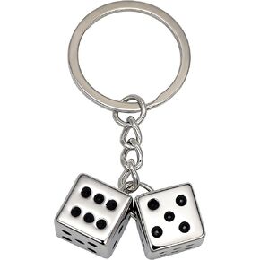 لطيف النرد نموذج المفاتيح سحر صغير محظوظ النرد مفتاح سلسلة حلقة قلادة كيرينغ هدايا للرجال النساء محفظة أكياس in Kuwait