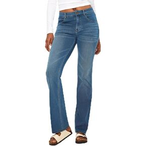 Low Rise Bootcut Jeans for Women - Soft Stretchy Fabric with Straight Leg Cut Denim Pants in Saudi Arabia