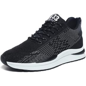 FLIOZY Men Elevator Sneakers Lace up Sports Shoes 2.36 Inches Invisible Height Increasing Elevator Shoes Fashion Breathable Casual Shoes in Kuwait