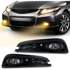 Fog Lights Fit for 2013-2015 Civic Front Bumper Driving Fog Lamps Replacement w/Switch Wiring Harness H11 12V 55W Bulbs in Kuwait
