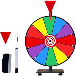 iElyiEsy 12 Inch Spinning Wheel for Prizes 12 Slots Spinner with Stand, Dry Erase Marker and Eraser for Trade Show Carnival Party Pub Fortune Game in Saudi Arabia