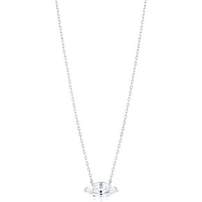 925 Sterling Silver Marquise Cubic Zirconia Necklace for Women 14K Gold Plated Single Solitaire Pendant Minimalist Dainty CZ Necklace Wedding Jewelry Gift in Kuwait