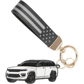 For Jeep Grand Cherokee Keychain，For Jeep Grand Cherokee Accessories 2011-2022，Keychain with Leather Metal in Saudi Arabia