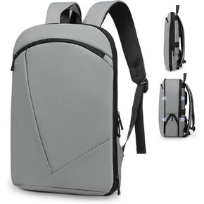 حقيبة ظهر نحيفة للكمبيوتر المحمول للرجال، حقائب عمل TSA قابلة للتوسيع مع حجرة كمبيوتر محمول مقاس 16 بوصة - سعة 15 لتر - 25 لتر خفيفة الوزن لمكتب العمل (أسود) in Kuwait