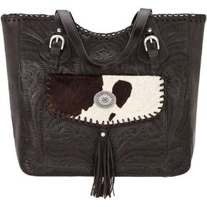 American West Handcrafted Leather Large Zip-Top Tote with Concealed Carry Pocket, Annie’s Secret | Conceal Carry in Kuwait