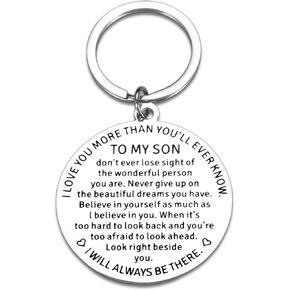 Delujouberst Easter Basket Stuffers for College Boys Sentimental Son Keychain from Mom Dad 16 18 Year Old Boy Gifts Birthday Graduation for Teenage Boys Easter Gift for Adult Son in Kuwait