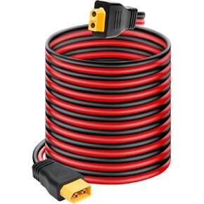Ansoufien 10AWG XT60 Extension Cable 2FT 2PCS, XT60 Cable with Male to Female Connector for Portable Power Station Solar Panel RC Battery in Kuwait