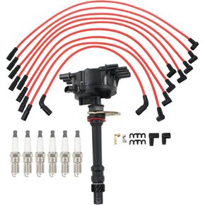 Ignition Distributor and Platinum Spark Plugs & Wires set for Chevy GMC 4.3L V6 Silverado Sierra Savana Silverado Express Sonoma S10 Blazer Astro Jimmy K1500 C1500 in Kuwait
