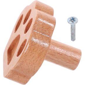 Solid Beech Wood Animal Cabinet Door Knobs Decorative Drawer Pulls with Screws for Nursery Room Furniture in Kuwait