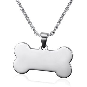 AOCHEE الفولاذ المقاوم للصدأ الكلب علامة قلادة العظام على شكل قلادة قلادة الحيوانات الأليفة عاشق المجوهرات هدية in Kuwait