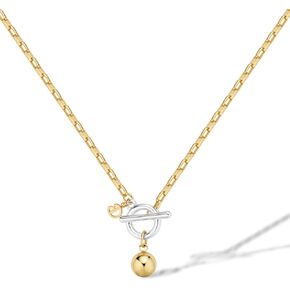 COBI Two Tone Pendants Necklace for Women, 18K Gold & Silver Plated Layered Link Chain, Statement Necklace, Mixed Metal Jewelry, Trendy Fashion Necklace Gift for Her in Saudi Arabia