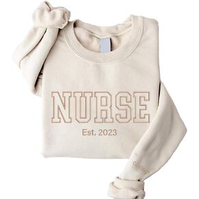 GODMERCH Custom Embroidered Nurse Sweatshirts, Custom Sweatshirt Design Your Own, Nurse Sweatshirts For Women, Nursing Sweatshirt, Gift Ideas For Nurses, Nurse Gifts For Women, Gifts For Nurses Day in Kuwait