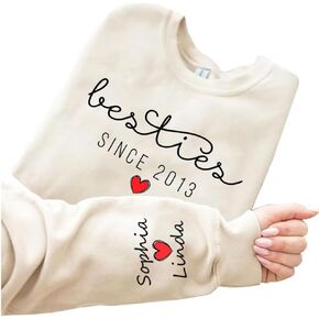 IZI POD Personalized Besties Shirt, Custom Gift for Sister Women Best Friend Sweatshirts, Besties Shirt, Gift For Birthday in Kuwait