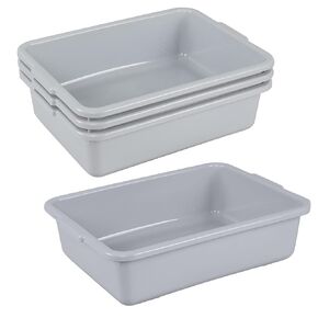 4-Pack 13 L Commercial Bus Tub, Plastic Utility Bus Box, Grey in Kuwait