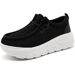 Women's Thick Soled Walking Shoes Slip On Height Increasing Sneakers Wide Comfortable Lightweight Breathable Work Outside in Kuwait