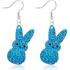 أقراط عيد الفصح للنساء أقراط متدلية على شكل أرنب لامع أقراط متدلية من الأكريليك الملون اللطيف لمجوهرات عيد الفصح السعيد in Kuwait