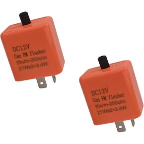 2PCS LED Flasher Relay 12V Flasher Relay for LED Turn Signal 2 Pin Adjustable Motorcycle Turn Signal Switch, Universal Repairing Blinker Relays for Motorcycles Electric Bicycle Dirt-Bike(Black) in Kuwait