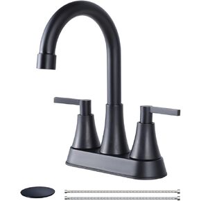 صنبور الحمام Vccucine بالنيكل المصقول ، 2 مقبض الحمام صنبور ، مراكب 4 بوصات صنبور بالوعة الحمام ، 360 ° Spout Spout Bath RV Varucet in Kuwait