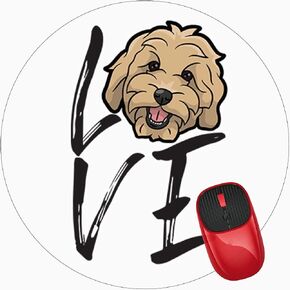 Mouse Pad Goldendoodle Love Doodle Dog, Premium-Textured Mouse Mat with Non-Slip Rubber Base, Cute Round Mousepad for Laptop Computer Office Desk Accessories,7.9 inch in Kuwait