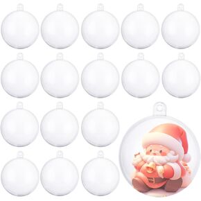25 Pack Clear Plastic Fillable Ornament Balls 100mm/4 Inch Transparent Christmas Decoration, Bath Bomb Mold Shells, DIY Craft Balls for Christmas, Wedding, Party Home Decor in Saudi Arabia