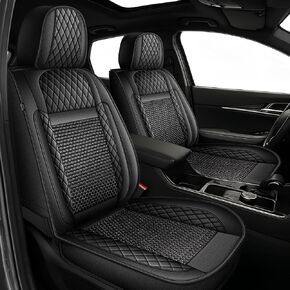TTX LIGHTING for Jeep Grand Cherokee 2005-2026 Car Seat Covers, Breathable Ice Silk & Leather Seat Protector, Cool & Anti-Sweat for Long Driving, Airbag Compatible, 2 Front Seats (Black) in Kuwait