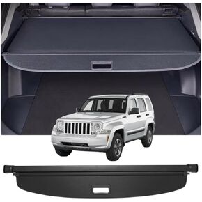 غطاء شحن قابل للسحب متوافق مع Jeep Liberty 2008-2013 Shield Security Shade Privacy Screen Tonneau Luggage Cargo Trunk (نسيج ألياف الكربون) in Kuwait