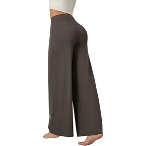 Dxyufazhe Women's Stretch High Waisted Wide Leg Yoga Pants Casual Loose Flare Athletic Leggings Sweatpants with Pockets in Kuwait