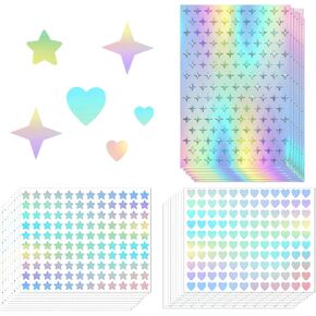 3600 قطعة من الملصقات الثلاثية الأبعاد على شكل قلب صغير على شكل نجمة، رقائق معدنية لامعة ذاتية اللصق صغيرة الحجم يمكنك صنعها بنفسك، ملصقات نجوم لامعة لتزيين المدرسة والمنزل والفصل الدراسي in Kuwait
