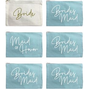 LADY&HOME Bridesmaid Makeup Bag Bride Vibe Team Bride Makeup Bag Wedding Party Cosmetic Bag Bridesmaid Proposal Gifts for Bridal Shower,Wedding,Bachelorette in Kuwait