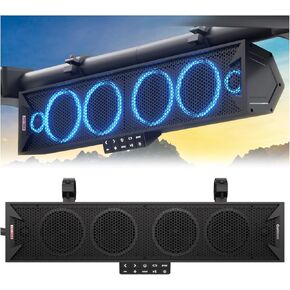 GoHawk 25 Inch UTV Sound Bar, 6-Speaker Bluetooth ATV Sound Bar with RGB Lights, IP66 Waterproof SXS & Golf Cart Sound bar Compatible with Polaris RZR Can-Am w/FM Radio, Fits 1.5"–2.25" Roll Cages in Kuwait