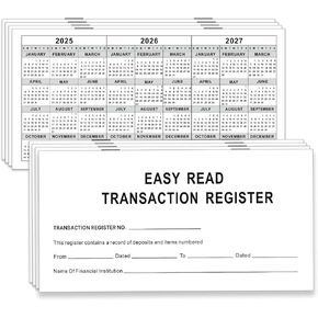 سجلات الشيكات مقاس 6 × 3 بوصة لدفتر الشيكات الشخصي - سجلات معاملات دفتر الأستاذ الفارغة للبنك الشخصي أو التجاري وحساب التوفير والإيداع وبطاقة الائتمان (30) in Kuwait