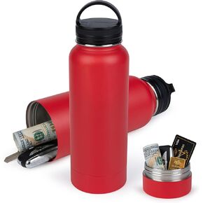 زجاجة مياه آمنة مخفية سعة 24 أونصة من BarGifts، زجاجة مياه سرية من الفولاذ المقاوم للصدأ مع حجرة مخفية، تحافظ الزجاجة على مقتنياتك الثمينة آمنة مثل المال والمفاتيح والمجوهرات - أسود in Kuwait