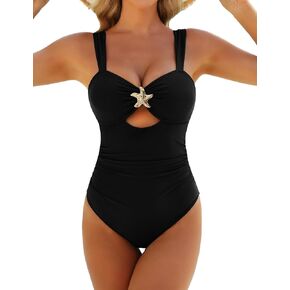 Womens One Piece Tummy Control Swimsuits Cutout Starfish Bathing Suit V Neck Halter Monokini 2026 Beach Vacation in Kuwait