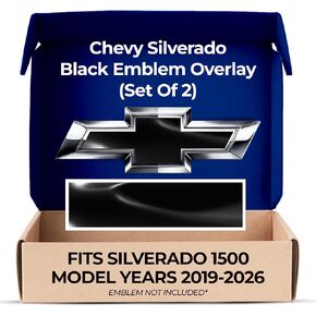 Chevy Silverado Gloss Black Grille Tailgate Bowtie Overlay Decals 2019-2025 Set of 2 in Saudi Arabia