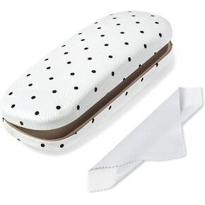 Glasses Case Hard, Cute Sunglasses Case for Women Leather Protective Case for Eyeglass with Cleaning Cloth in Kuwait