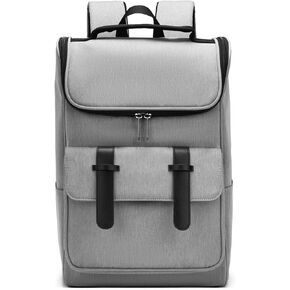 حقيبة ظهر كلاسيكية للسفر للكمبيوتر المحمول للرجال والنساء حقيبة ظهر جامعية مقاس 15.6 بوصة حقيبة كمبيوتر محمول للعمل والمكتب وحقائب ظهر مضادة للماء للأعمال باللون الرمادي in Kuwait