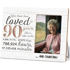 90th Birthday Gifts for Women Men，You Have Been Loved for 90 Years Picture Frame,90 Years Old Gift for Grandma Grandpa Mom Dad Photo Frames in Saudi Arabia