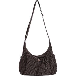 Women's Water-Repellent Nylon Crossbody Bag - Spacious Multi-Pocket Bag Fits 14" MacBook for Work, Travel & Daily Use in Kuwait